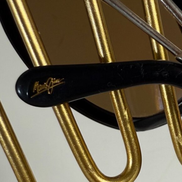 Maui Jim Womens Alana Sunglasses Polarized Brown Lenses Gold Tone Temple Arms - Picture 11 of 12